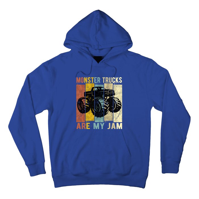 Monster Trucks Are My Jam Vintage Retro Monster Truck Gift Hoodie