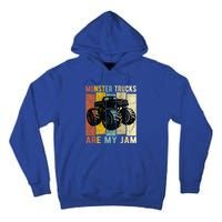 Monster Trucks Are My Jam Vintage Retro Monster Truck Gift Tall Hoodie