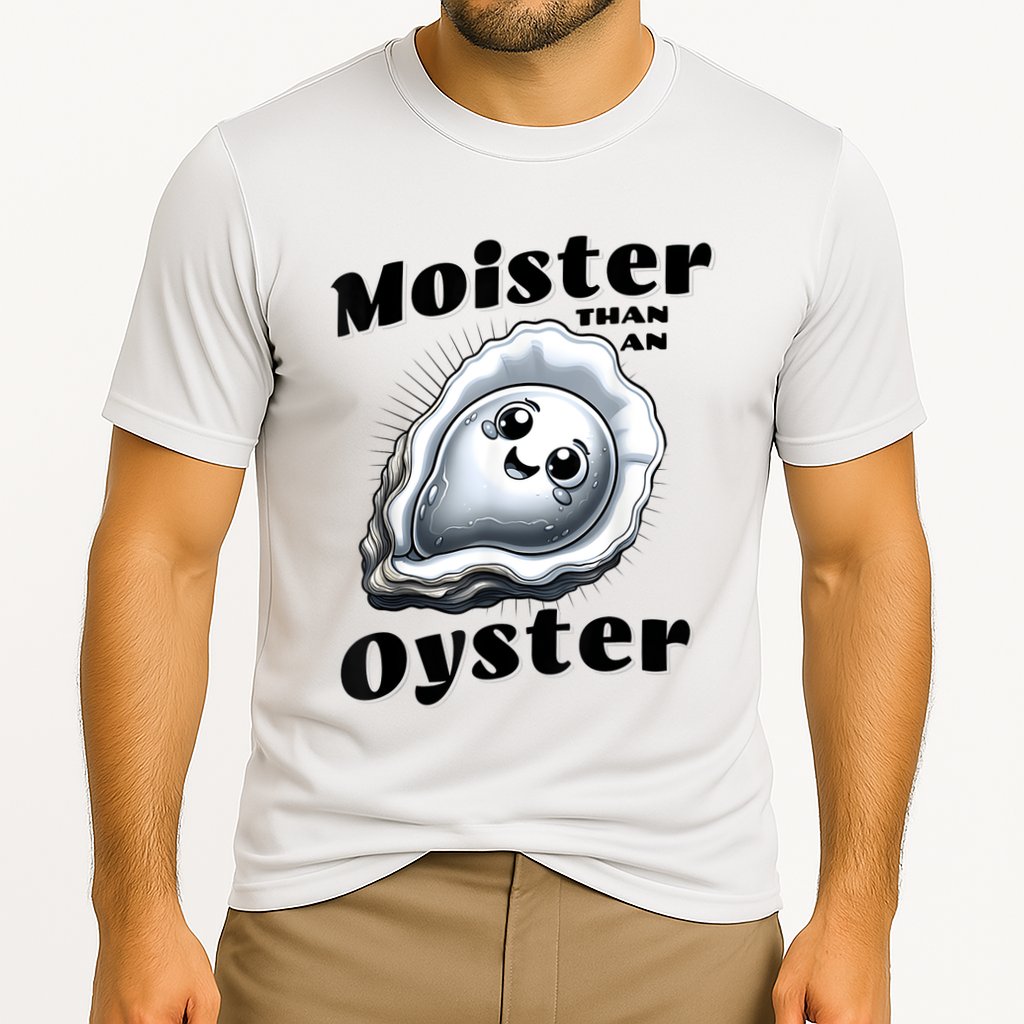 Moister Than An Oyster Funny Shucking Shellfish Seafood Cooling Performance Crew T-Shirt