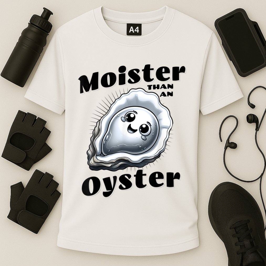 Moister Than An Oyster Funny Shucking Shellfish Seafood Cooling Performance Crew T-Shirt
