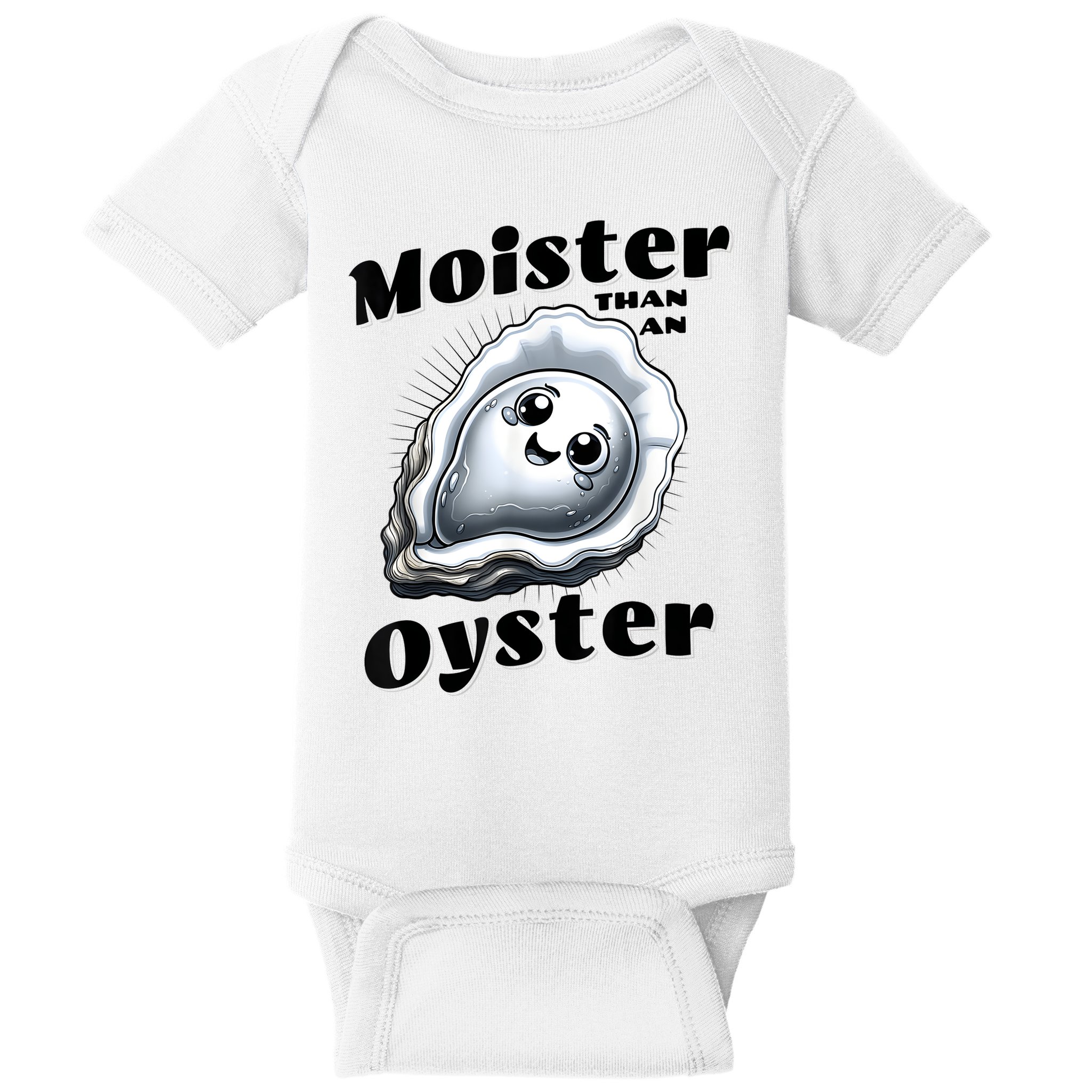 Moister Than An Oyster Funny Shucking Shellfish Seafood Baby Bodysuit