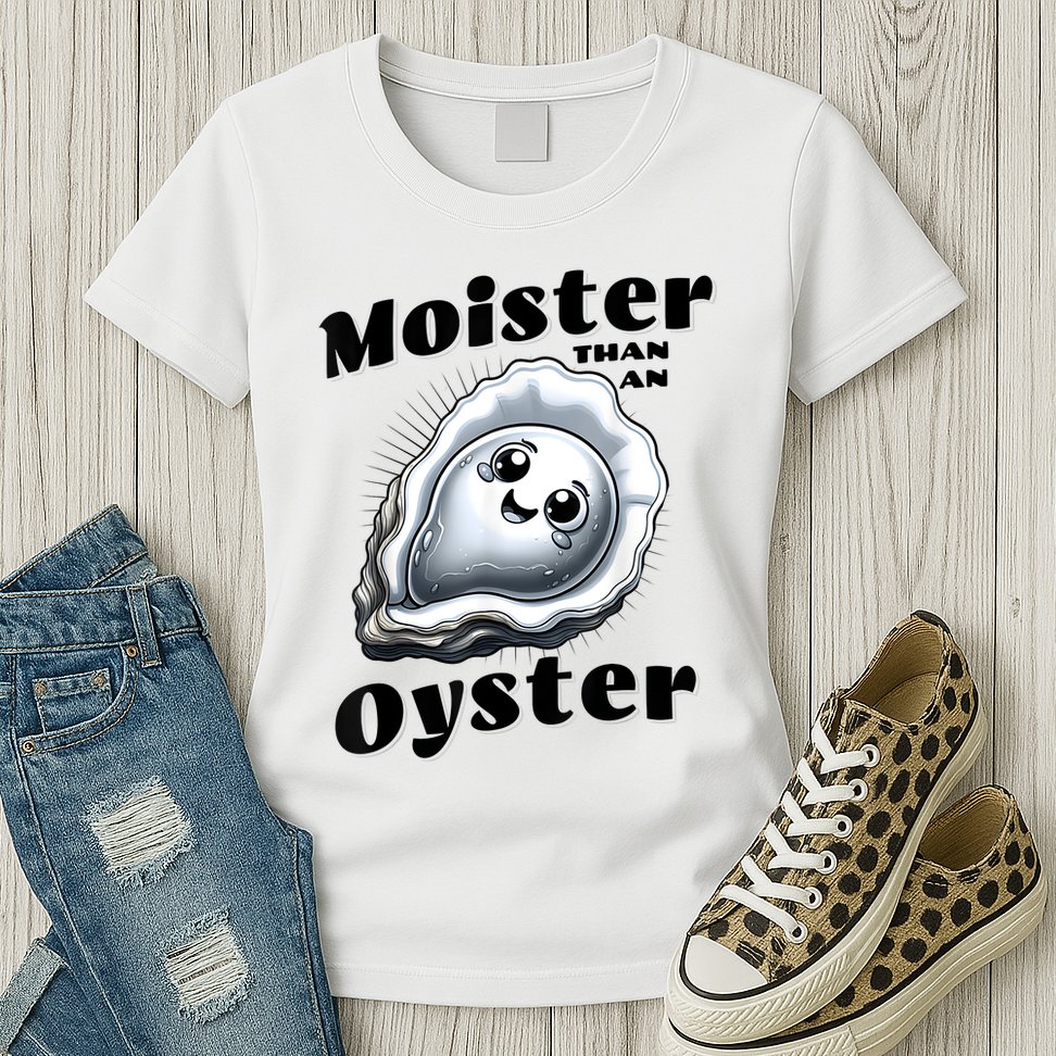 Moister Than An Oyster Funny Shucking Shellfish Seafood Womens T-Shirt