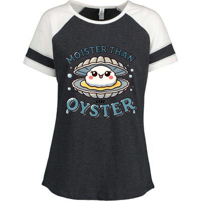 Moister Than An Oyster Funny Shucking Shellfish Seafood Enza Ladies Jersey Colorblock Tee