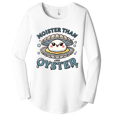 Moister Than An Oyster Funny Shucking Shellfish Seafood Women's Perfect Tri Tunic Long Sleeve Shirt