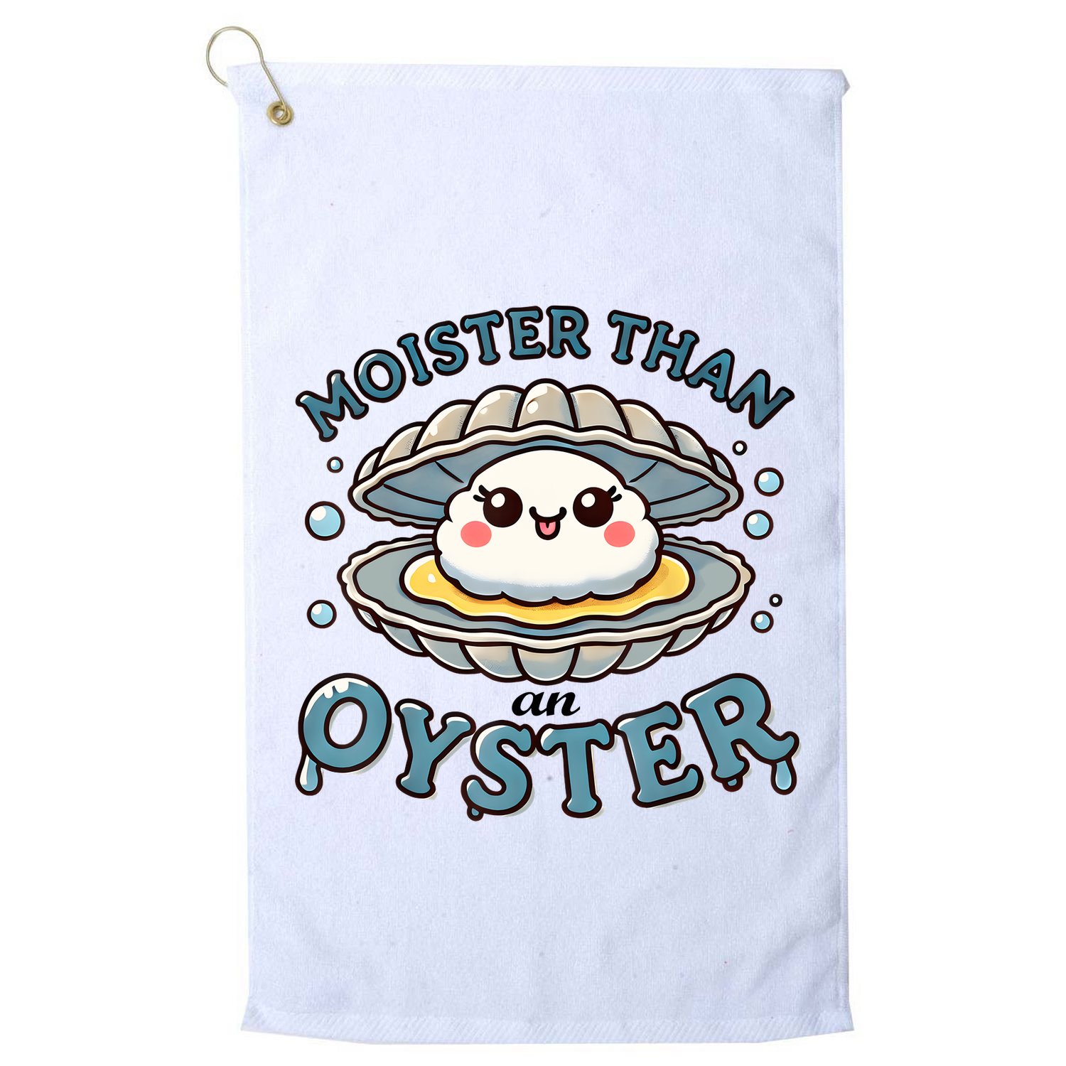 Moister Than An Oyster Funny Shucking Shellfish Seafood Golf Towel