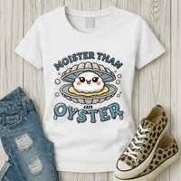 Moister Than An Oyster Funny Shucking Shellfish Seafood Womens T-Shirt