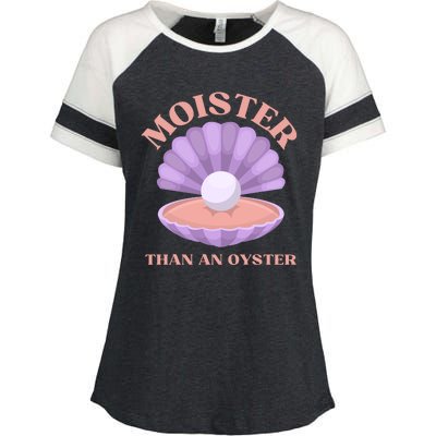 Moister Than An Oyster Shucking Funny Shellfish Shucker Enza Ladies Jersey Colorblock Tee