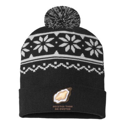 Moister Than An Oyster Shuck Seafood USA-Made Snowflake Beanie