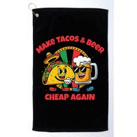 Make Tacos And Beer Cheap Again Funny Political Fiesta Golf Towel