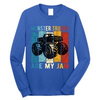 Monster Trucks Are My Jam Vintage Retro Monster Truck Gift Long Sleeve Shirt