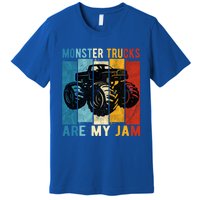 Monster Trucks Are My Jam Vintage Retro Monster Truck Gift Premium T-Shirt