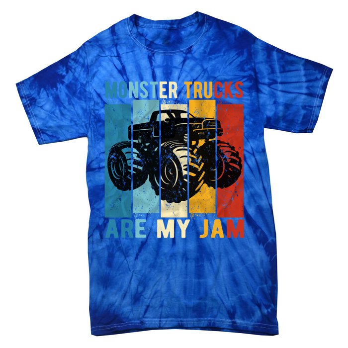 Monster Trucks Are My Jam Vintage Retro Monster Truck Gift Tie-Dye T-Shirt