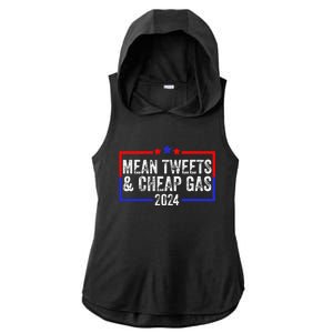 Mean Tweets And Cheap Gas Funny 2024 Pro Trump Ladies PosiCharge Tri-Blend Wicking Draft Hoodie Tank