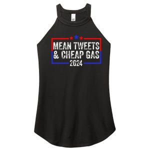 Mean Tweets And Cheap Gas Funny 2024 Pro Trump Women's Perfect Tri Rocker Tank