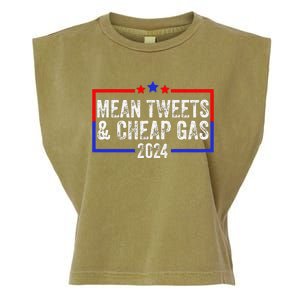 Mean Tweets And Cheap Gas Funny 2024 Pro Trump Garment-Dyed Women's Muscle Tee