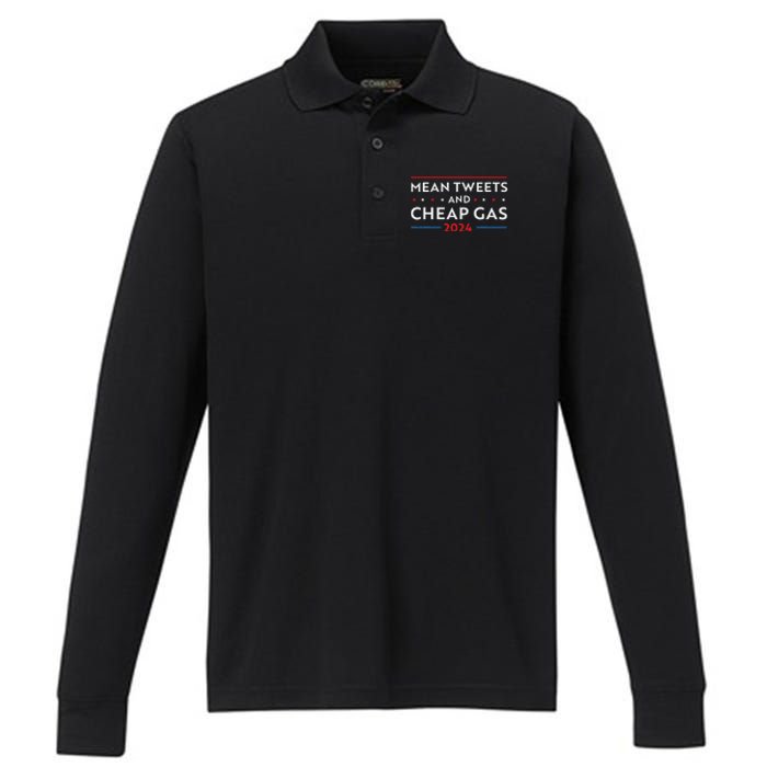 Mean Tweets And Cheap Gas Pro Trump Women Performance Long Sleeve Polo