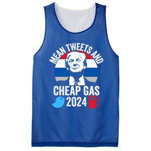 Mean Tweets And Cheap Gas 2024 Donald Trump For President Gift Mesh Reversible Basketball Jersey Tank