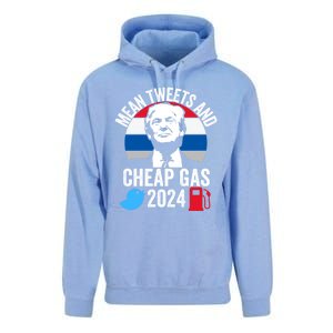 Mean Tweets And Cheap Gas 2024 Donald Trump For President Gift Unisex Surf Hoodie