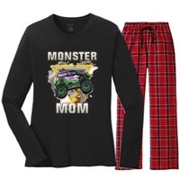 Monster Truck Are My Jam Monster Truck Mom Women's Long Sleeve Flannel Pajama Set 