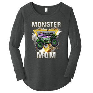 Monster Truck Are My Jam Monster Truck Mom Women's Perfect Tri Tunic Long Sleeve Shirt