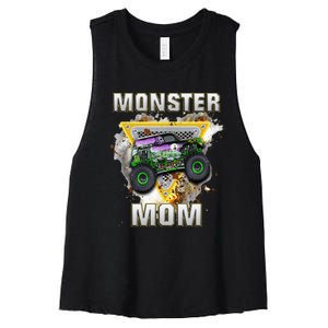 Monster Truck Are My Jam Monster Truck Mom Women's Racerback Cropped Tank