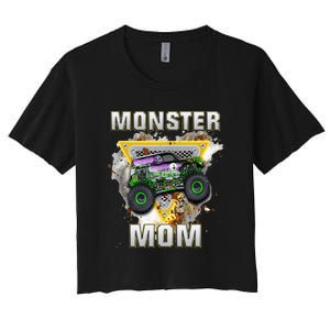 Monster Truck Are My Jam Monster Truck Mom Women's Crop Top Tee