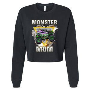 Monster Truck Are My Jam Monster Truck Mom Cropped Pullover Crew