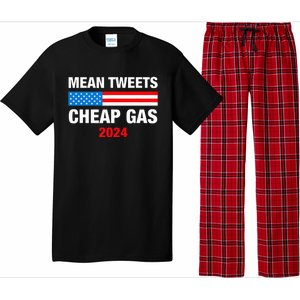 Mean Tweets And Cheap Gas 2024 Support Trump Election Pajama Set