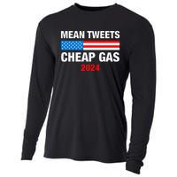 Mean Tweets And Cheap Gas 2024 Support Trump Election Cooling Performance Long Sleeve Crew