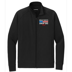 Mean Tweets And Cheap Gas 2024 Support Trump Election Stretch Full-Zip Cadet Jacket