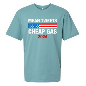 Mean Tweets And Cheap Gas 2024 Support Trump Election Sueded Cloud Jersey T-Shirt