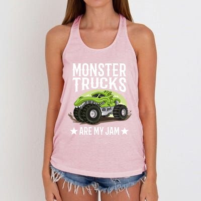 Monster Trucks Are My Jam Montertruck Monster Truck Gift Women's Knotted Racerback Tank