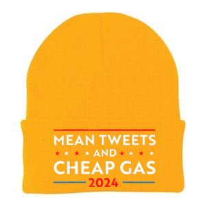 Mean Tweets And Cheap Gas Funny 2024 Pro Trump Knit Cap Winter Beanie