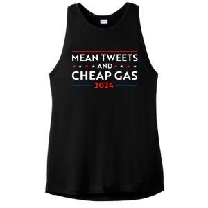 Mean Tweets And Cheap Gas Funny 2024 Pro Trump Ladies PosiCharge Tri-Blend Wicking Tank