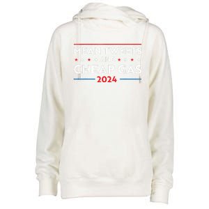 Mean Tweets And Cheap Gas Funny 2024 Pro Trump Womens Funnel Neck Pullover Hood