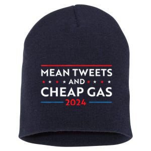 Mean Tweets And Cheap Gas Funny 2024 Pro Trump Short Acrylic Beanie