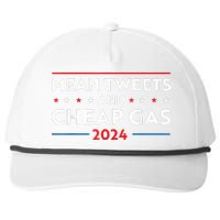 Mean Tweets And Cheap Gas Funny 2024 Pro Trump Snapback Five-Panel Rope Hat