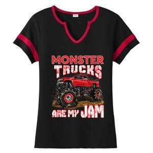 Monster Truck Are My Jam For Monster Truck Lovers Ladies Halftime Notch Neck Tee