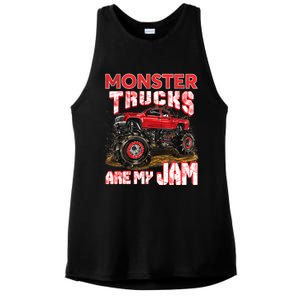 Monster Truck Are My Jam For Monster Truck Lovers Ladies PosiCharge Tri-Blend Wicking Tank