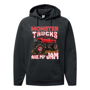 Monster Truck Are My Jam For Monster Truck Lovers Performance Fleece Hoodie