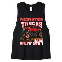 Monster Truck Are My Jam For Monster Truck Lovers Women's Racerback Cropped Tank