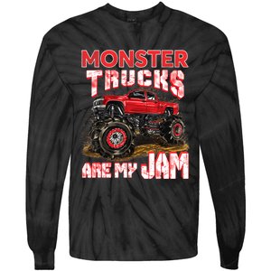 Monster Truck Are My Jam For Monster Truck Lovers Tie-Dye Long Sleeve Shirt