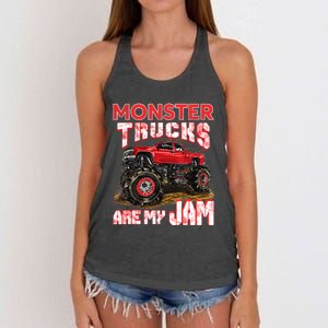 Monster Truck Are My Jam For Monster Truck Lovers Women's Knotted Racerback Tank