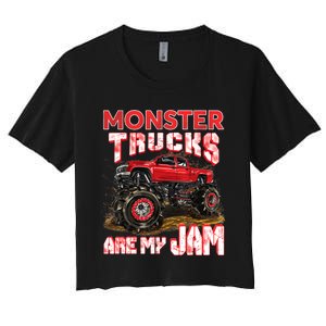 Monster Truck Are My Jam For Monster Truck Lovers Women's Crop Top Tee