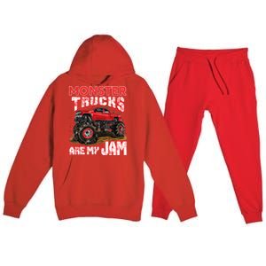 Monster Truck Are My Jam For Monster Truck Lovers Premium Hooded Sweatsuit Set