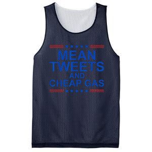 Mean Tweets And Cheap Gas Funny Trump 2024 Sarcasm Slogan Mesh Reversible Basketball Jersey Tank