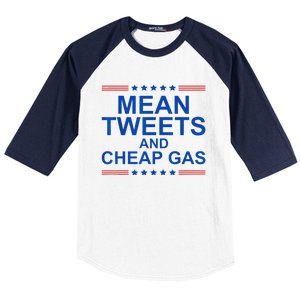 Mean Tweets And Cheap Gas Funny Trump 2024 Sarcasm Slogan Baseball Sleeve Shirt