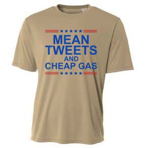 Mean Tweets And Cheap Gas Funny Trump 2024 Sarcasm Slogan Cooling Performance Crew T-Shirt