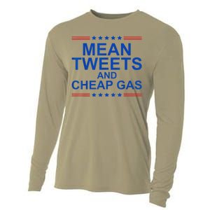 Mean Tweets And Cheap Gas Funny Trump 2024 Sarcasm Slogan Cooling Performance Long Sleeve Crew