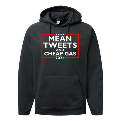 Mean Tweets And Cheap Gas Funny 2024 ProTrump Election Performance Fleece Hoodie